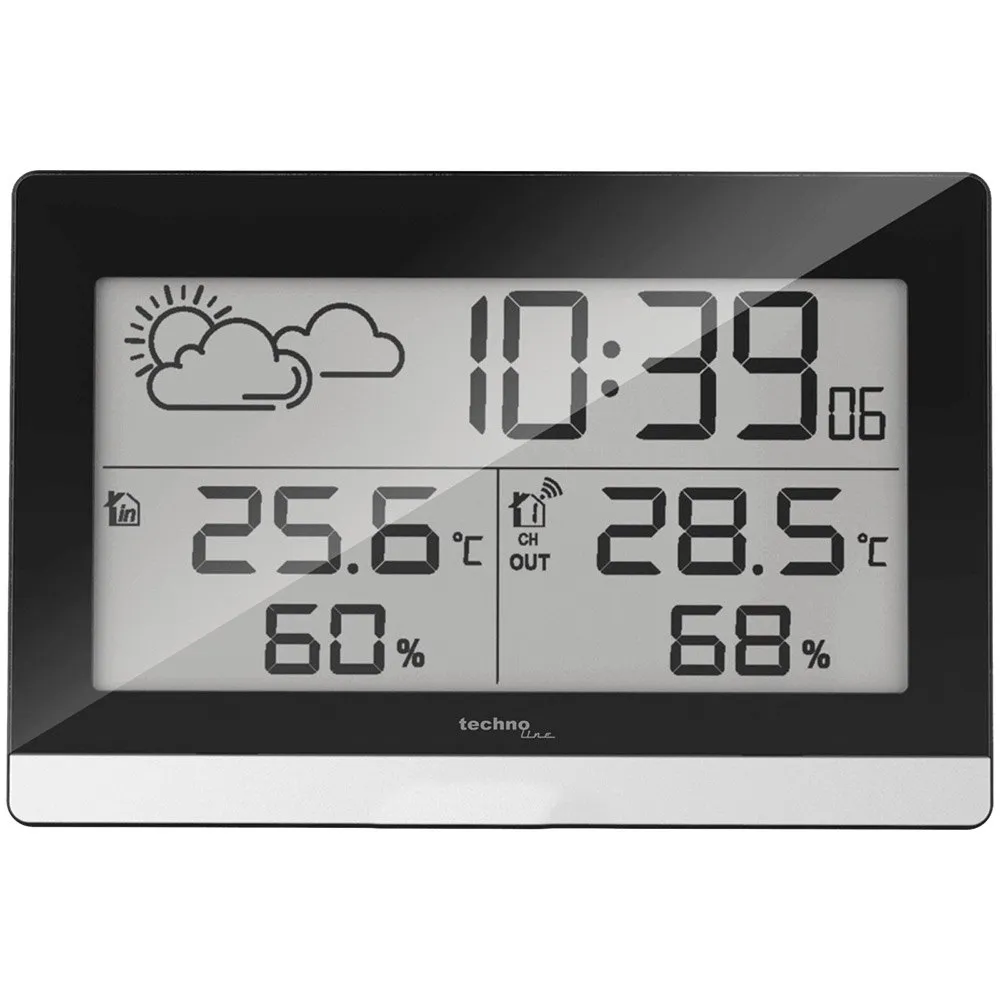 Technoline Ws 9255 Wetterstation, Black / silver, One Size, EU Plug 220V Technoline Ws 9255 Wetterstation, Black / silver, One Size, EU Plug 220V