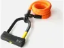 tex-lock eyelet Kettenschloss + D-lock Mini-Bügelschloss, Grau