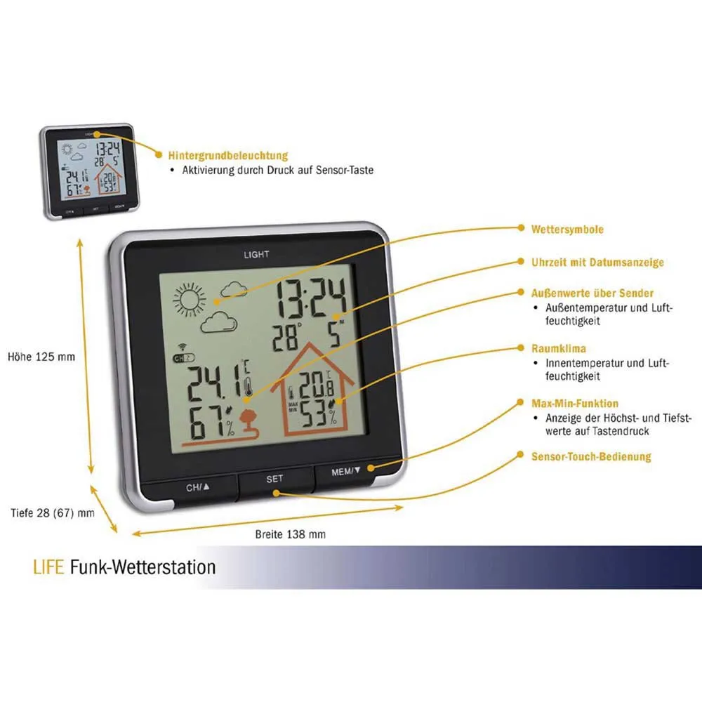 Tfa Dostmann Tfa 35.1153.01 Life Wetterstation, Black, One Size Tfa Dostmann Tfa 35.1153.01 Life Wetterstation, Black, One Size