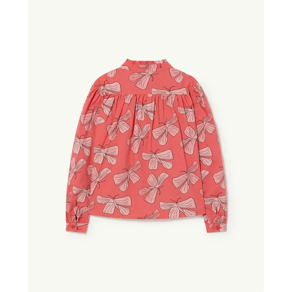 The Animals Observatory Gadfly Hemd, Pink butterfly, 3Y The Animals Observatory Gadfly Hemd, Pink butterfly, 3Y