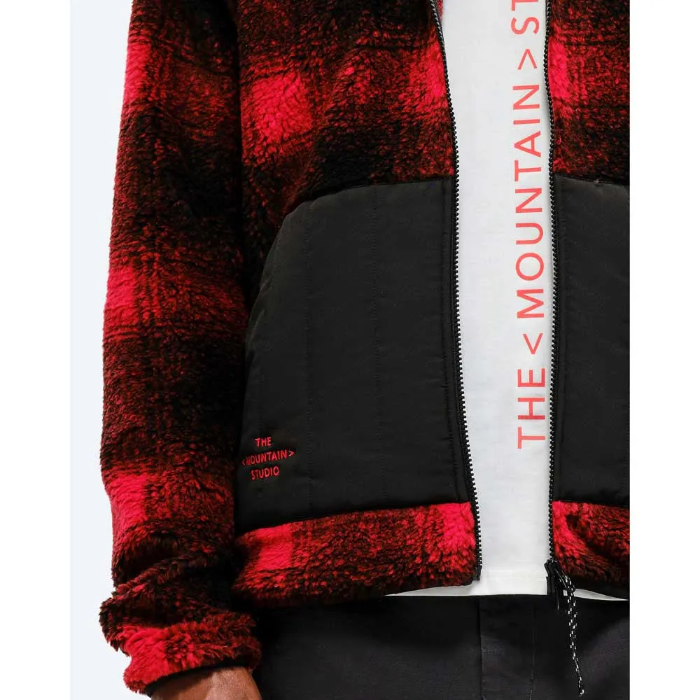 The Mountain Studio Rocky Mountain Check Fleece Mit Durchgehendem Reißverschluss, High risk red The Mountain Studio Rocky Mountain Check Fleece Mit Durchgehendem Reißverschluss, High risk red