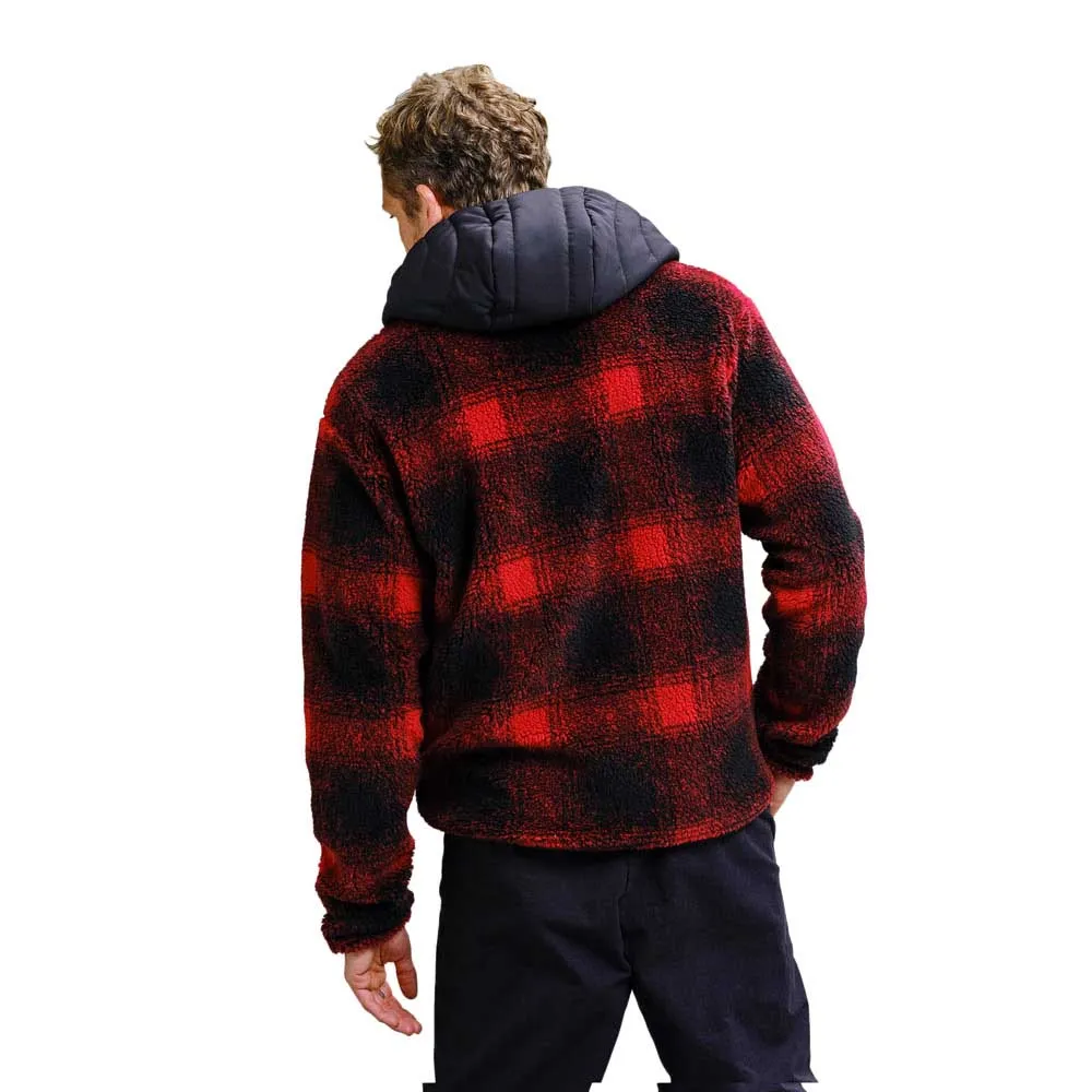 The Mountain Studio Rocky Mountain Check Fleece Mit Durchgehendem Reißverschluss, High risk red The Mountain Studio Rocky Mountain Check Fleece Mit Durchgehendem Reißverschluss, High risk red