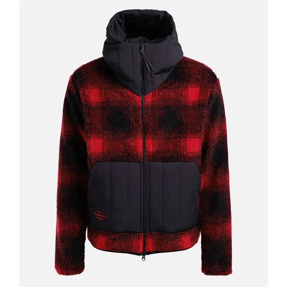 The Mountain Studio Rocky Mountain Check Fleece Mit Durchgehendem Reißverschluss, High risk red The Mountain Studio Rocky Mountain Check Fleece Mit Durchgehendem Reißverschluss, High risk red
