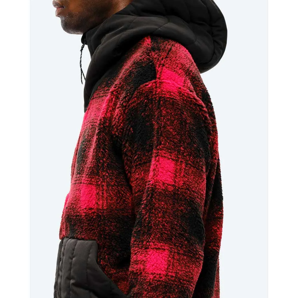 The Mountain Studio Rocky Mountain Check Fleece Mit Durchgehendem Reißverschluss, High risk red The Mountain Studio Rocky Mountain Check Fleece Mit Durchgehendem Reißverschluss, High risk red