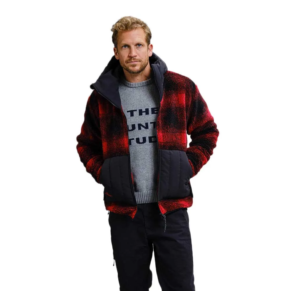 The Mountain Studio Rocky Mountain Check Fleece Mit Durchgehendem Reißverschluss, High risk red The Mountain Studio Rocky Mountain Check Fleece Mit Durchgehendem Reißverschluss, High risk red