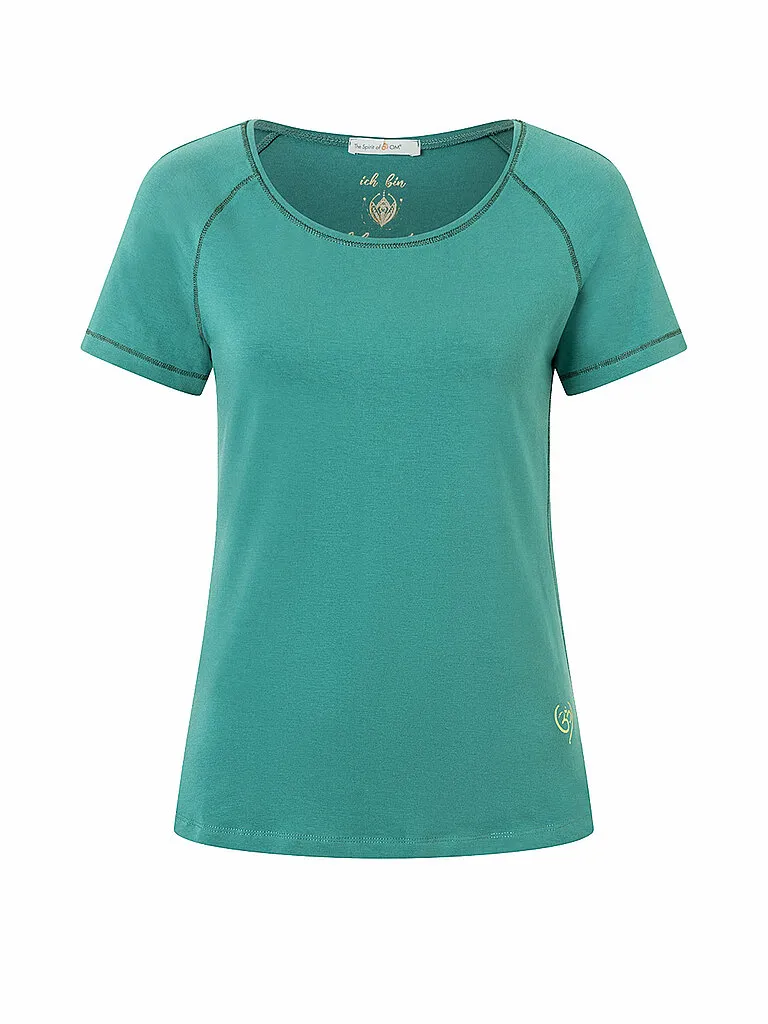 The Spirit of OM Damen Yogashirt Raglan OM Herz, Olive The Spirit of OM Damen Yogashirt Raglan OM Herz, Olive