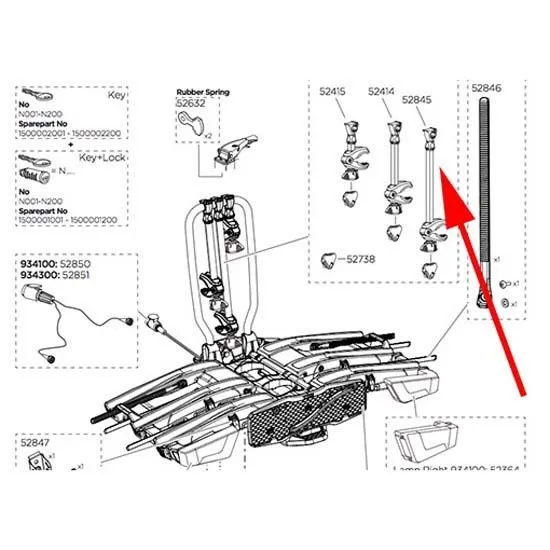 Thule Easyfold Xt 934 Bike Arm 52845 Ersatzteil, Black, One Size