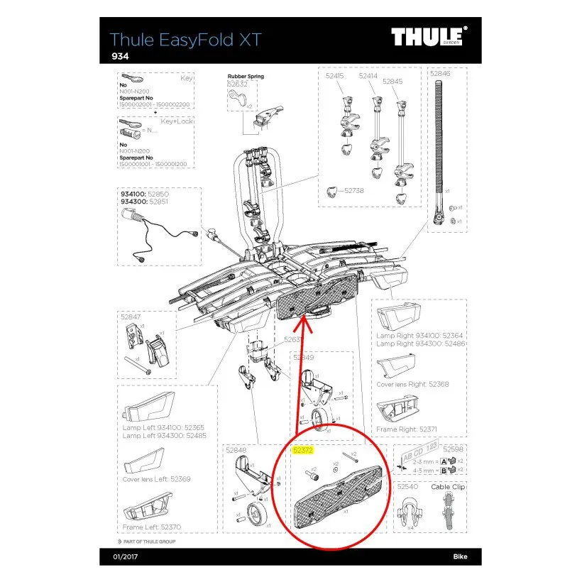 Thule Easyfold Xt Plate Holder Ersatzteil, Black, One Size Thule Easyfold Xt Plate Holder Ersatzteil, Black, One Size