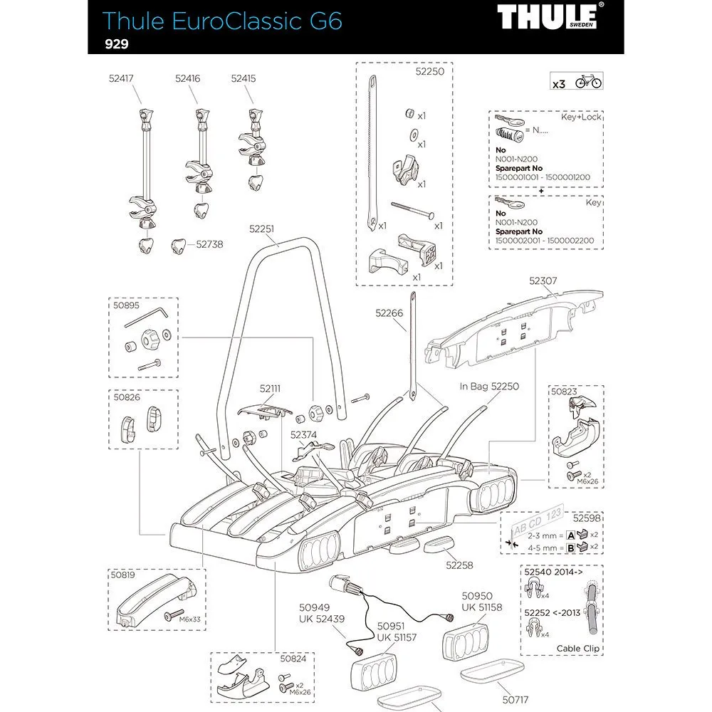 Thule Euroclassic 929/934 Short Bike Arm Ersatzteil