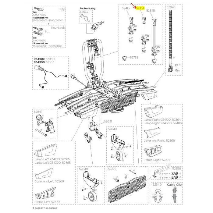 Thule Euroclassic Easy Fold Xt Medium Bike Arm 52414 Ersatzteil, Black, One Size Thule Euroclassic Easy Fold Xt Medium Bike Arm 52414 Ersatzteil, Black, One Size