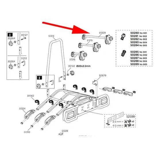 Thule Euroride 943 Bike Arm 25.4 Mm Long 51309 Ersatzteil, Black, 25.4mm Thule Euroride 943 Bike Arm 25.4 Mm Long 51309 Ersatzteil, Black, 25.4mm