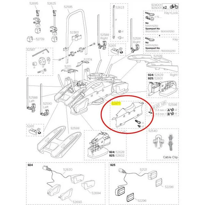 Thule License Plate Support Velocompact Ersatzteil, Black, One Size Thule License Plate Support Velocompact Ersatzteil, Black, One Size