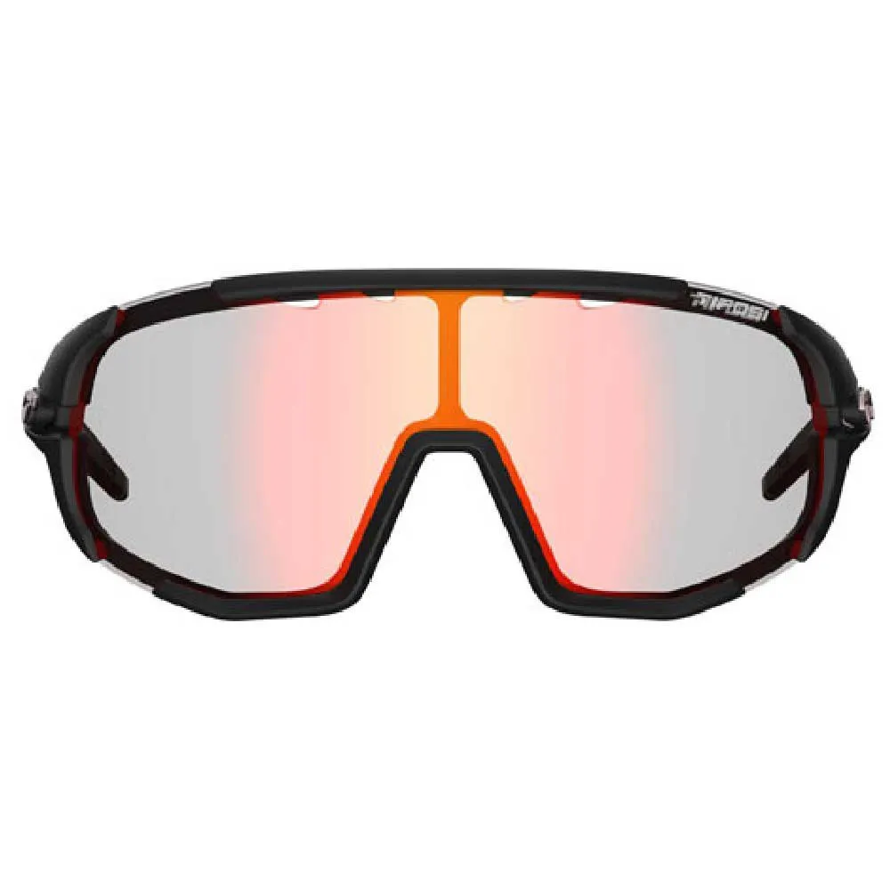 Tifosi Sledge Clarion Fototec Sonnenbrille unisex, Matte black, Clarion Red/CAT3