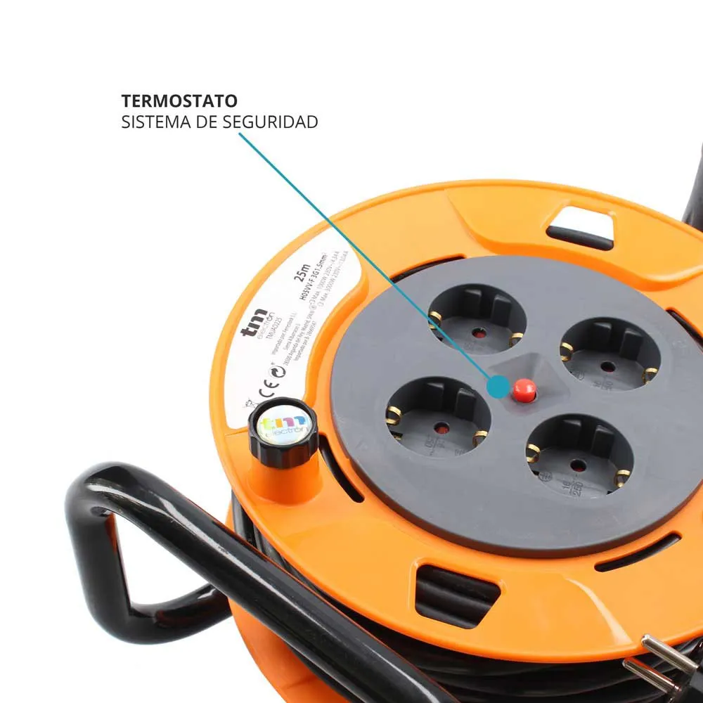 Tm Electron Tmuad225 4 Outlets 25 M Kabeltrommel, Orange, One Size Tm Electron Tmuad225 4 Outlets 25 M Kabeltrommel, Orange, One Size