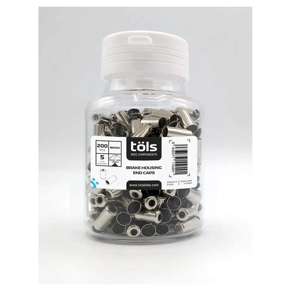Töls Bremszugendkappe Für Fahrrad 200 Einheiten, Silver, 5mm