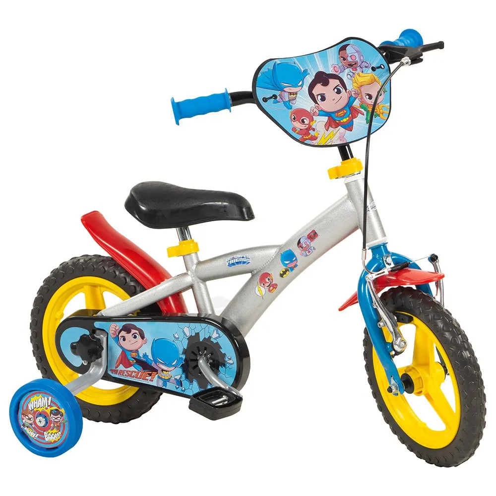Toimsa Bikes En71 Dc Friends Superhéroes 12´´ Fahrrad, Silver, 3-4Y