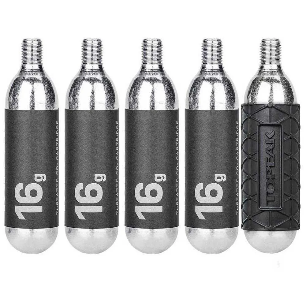Topeak 16g Threaded Co2-kartusche 5 Einheiten, Black / silver, 16g Topeak 16g Threaded Co2-kartusche 5 Einheiten, Black / silver, 16g