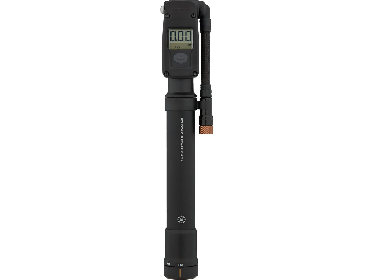 Topeak Mountain Digital 2Stage Minipumpe mit Digital-Manometer, Schwarz, One Size