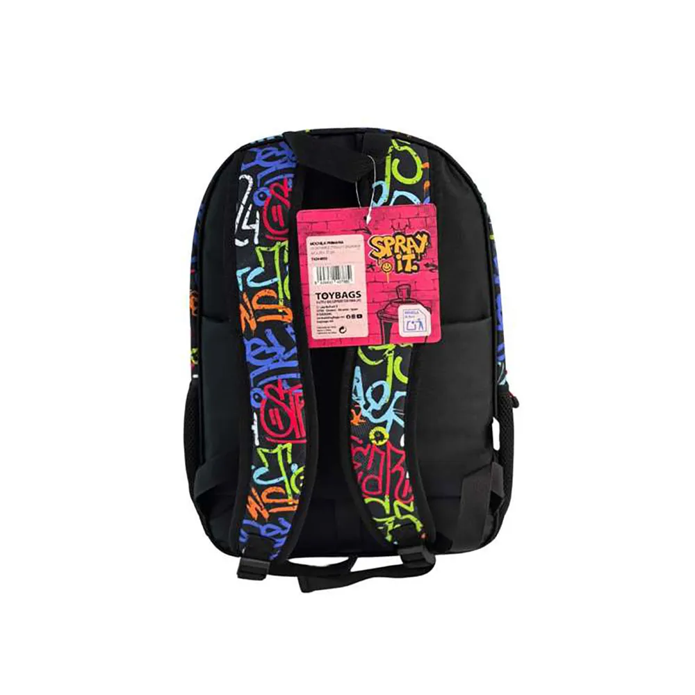 Toybags Anpassbarer Auto-rucksack Mit Zwei Fächern Für Graffiti, Multicolor Toybags Anpassbarer Auto-rucksack Mit Zwei Fächern Für Graffiti, Multicolor