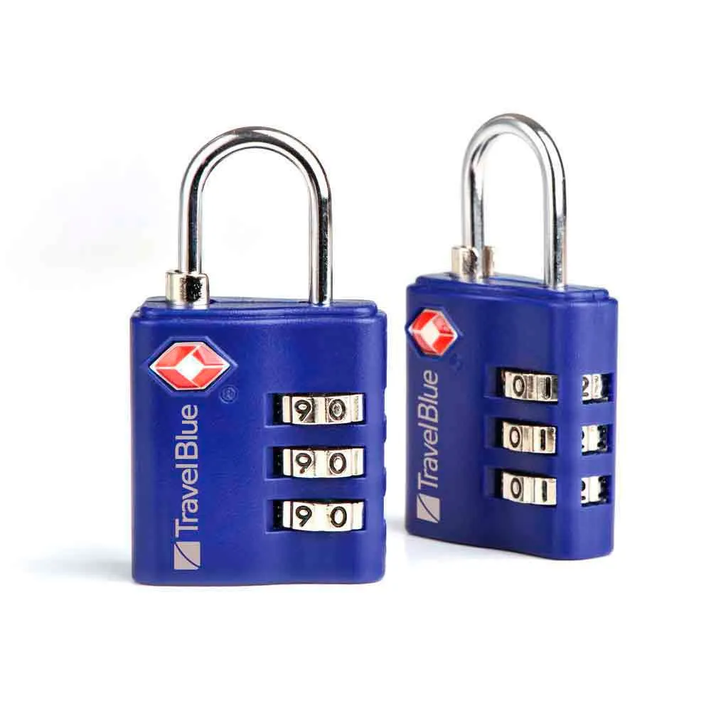Travel Blue Tsa-zugelassenes Kofferschloss Mit 3-stelliger Zahlenkombination 2er-pack, Mix