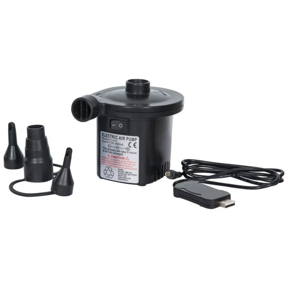 Trespass Cyclone Cordless Usb Elektrische Luftpumpe, Black Trespass Cyclone Cordless Usb Elektrische Luftpumpe, Black