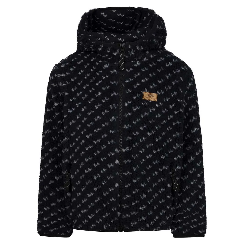 Trespass Frax Fleece Mit Durchgehendem Reißverschluss, Black, 5-6Y Trespass Frax Fleece Mit Durchgehendem Reißverschluss, Black, 5-6Y