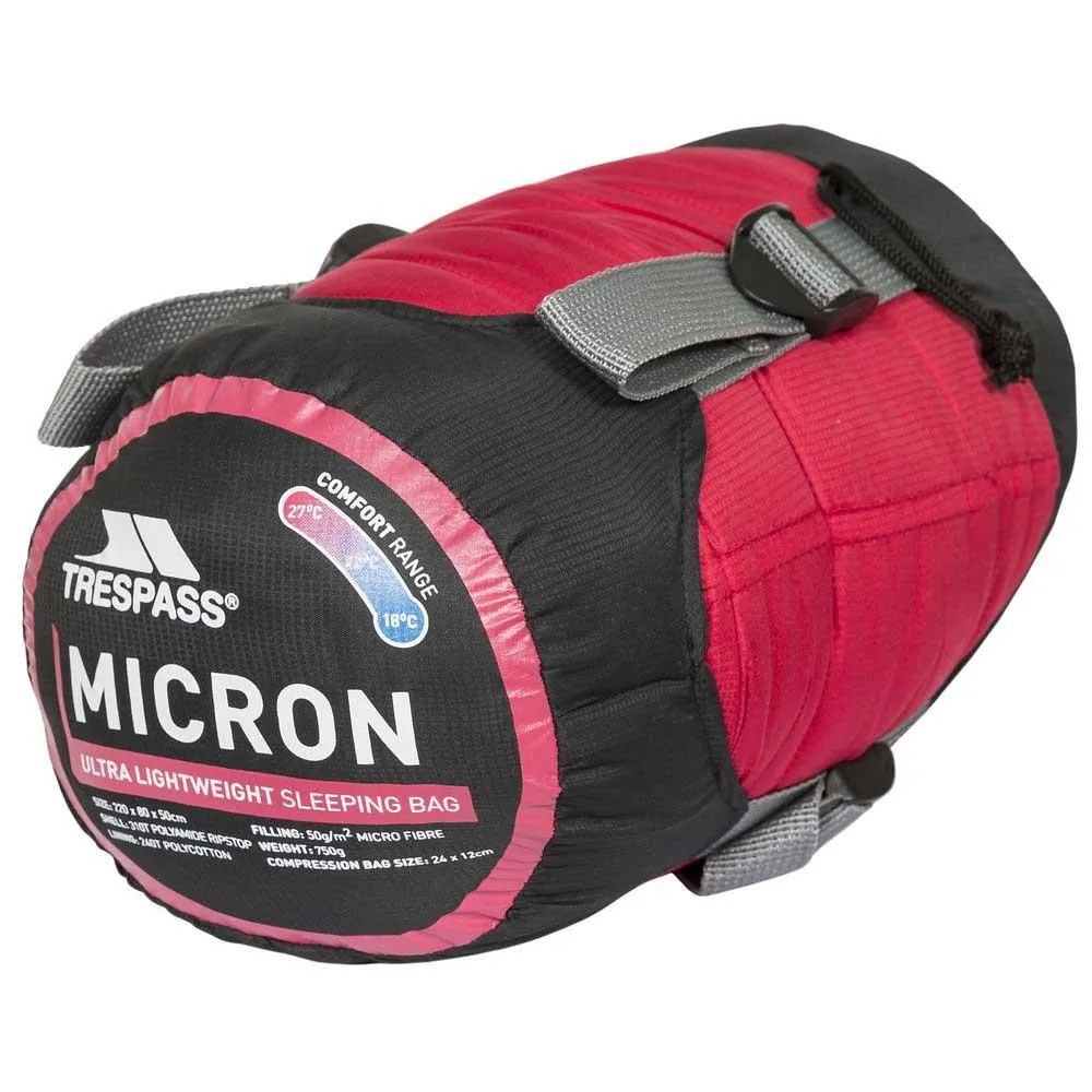 Trespass Micron Schlafsack, Red, Right Zipper Trespass Micron Schlafsack, Red, Right Zipper