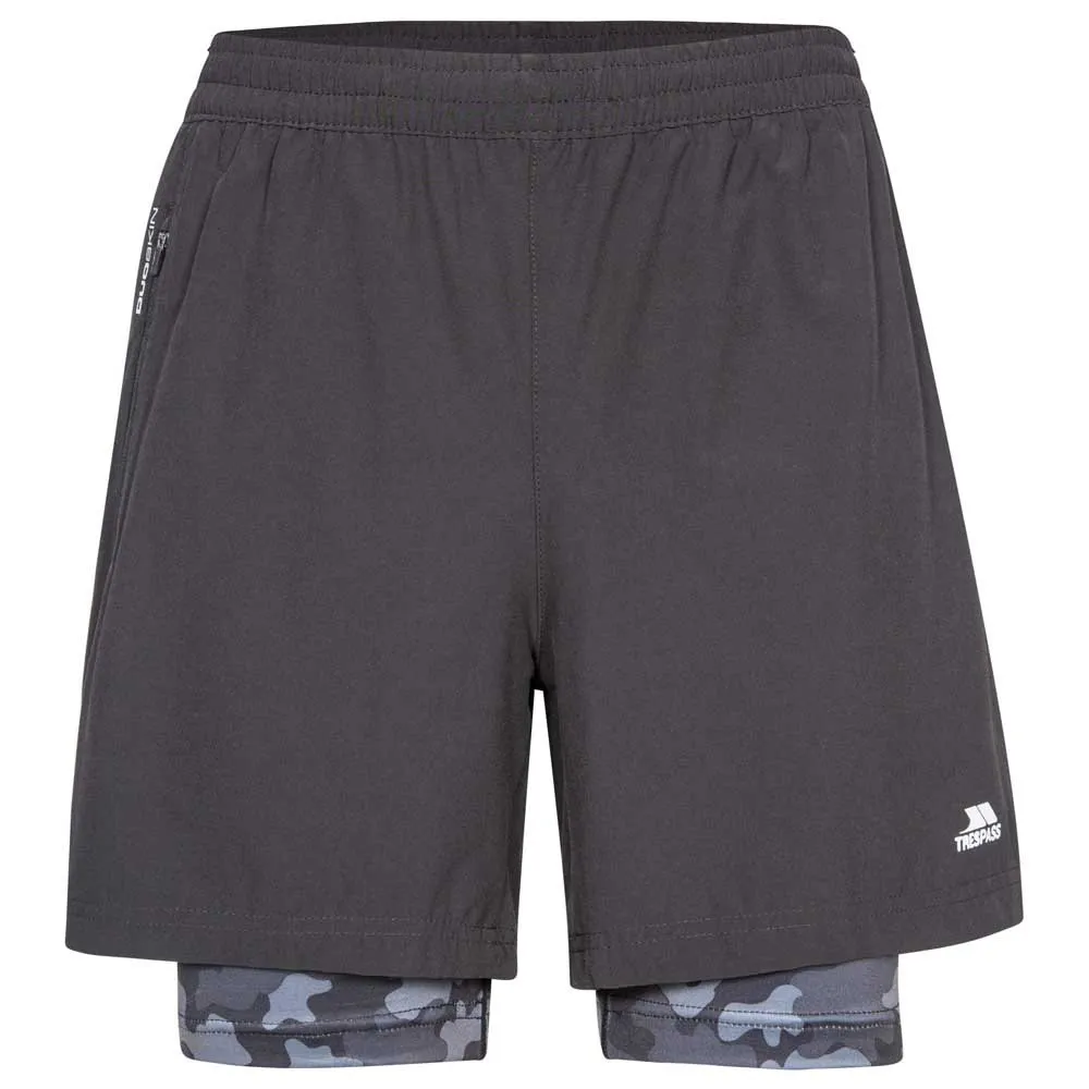 Trespass Patterson Kurze Hose, Black / grey marl