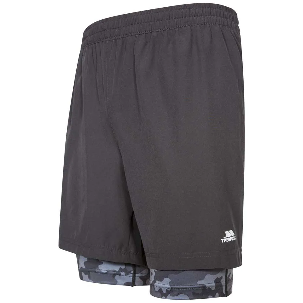 Trespass Patterson Kurze Hose, Black / grey marl