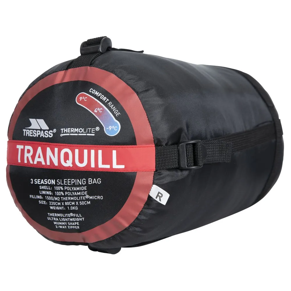 Trespass Tranquill Schlafsack, Red, Central Zipper Trespass Tranquill Schlafsack, Red, Central Zipper