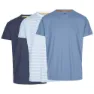 Trespass Triplex Kurzarm-t-shirt, Sky blue stripe / navy marl / denim