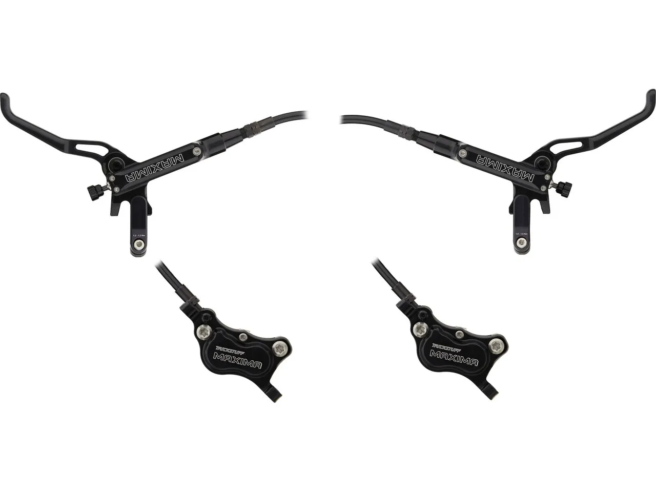 Trickstuff Maxima Black v+h Set Scheibenbremse mit Stahlflexleitung, Schwarz, Satz (VR + HR) Trickstuff Maxima Black v+h Set Scheibenbremse mit Stahlflexleitung, Schwarz, Satz (VR + HR)
