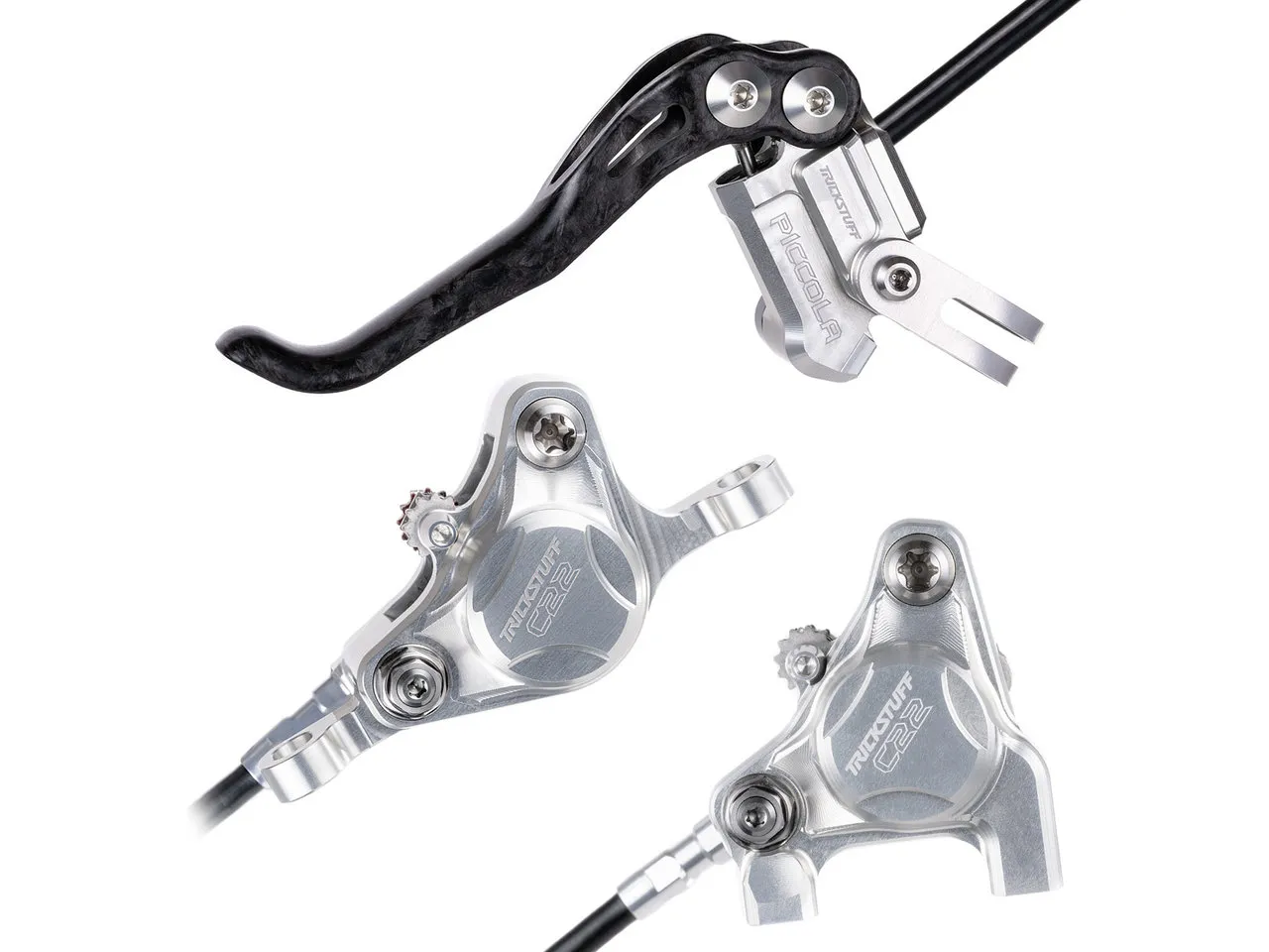 Trickstuff Piccola Carbon v+h Set Scheibenbremse Flatmount, Schwarz Trickstuff Piccola Carbon v+h Set Scheibenbremse Flatmount, Schwarz