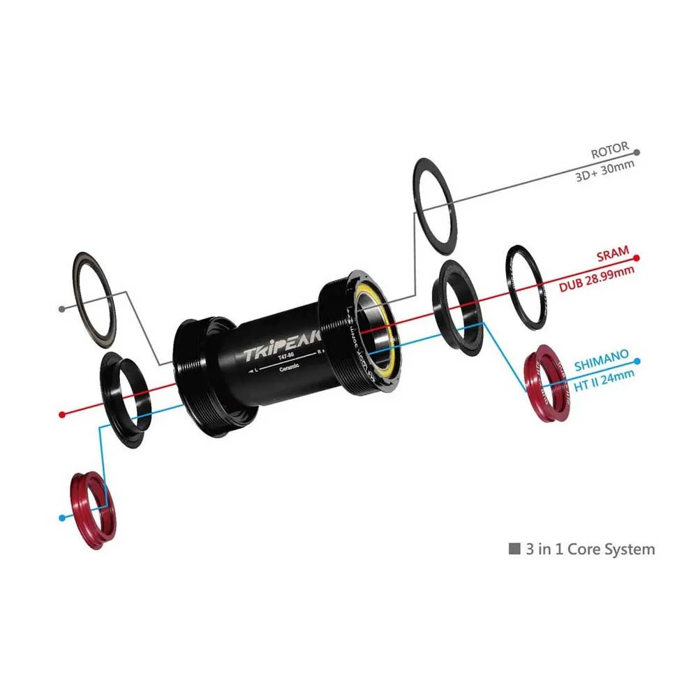 Tripeak Jetstream Pro T47/sh/sram Dub/rotor 3d Ceramic Lagerschalen, Black / black, 85.5mm Tripeak Jetstream Pro T47/sh/sram Dub/rotor 3d Ceramic Lagerschalen, Black / black, 85.5mm