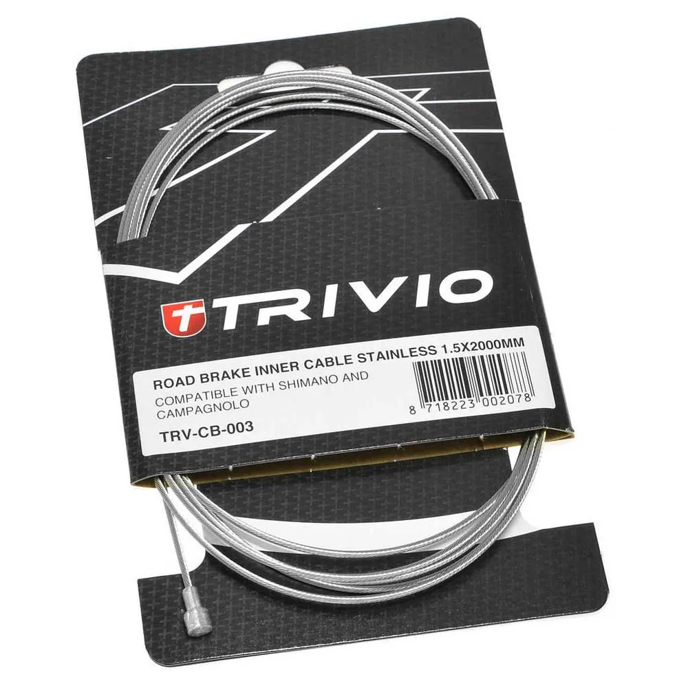 Trivio Road Stainless Bremskabel 20 Einheiten, Silver, 1.5 x 2000mm