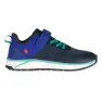 Dark navy / cobalt blue / dusky turquoise