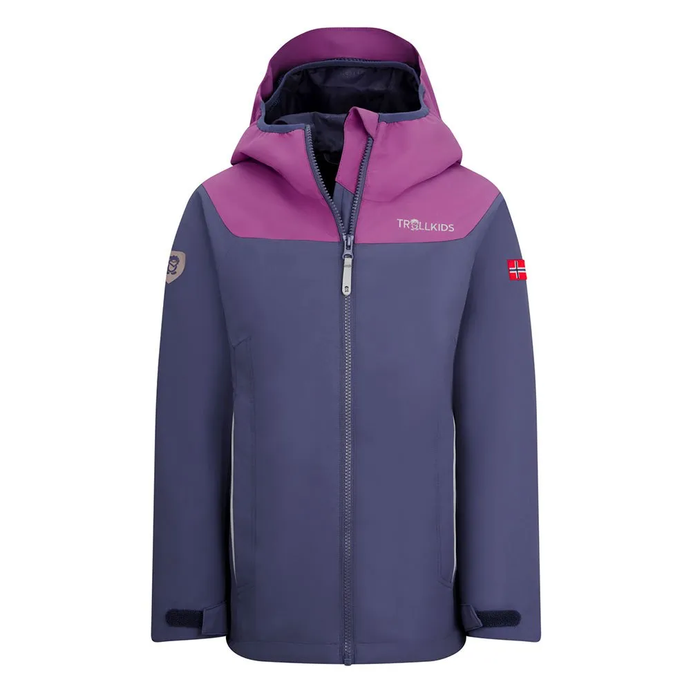 Trollkids Bergen Jacke Refurbished, Violet blue / mallow pink, 128cm