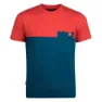 Trollkids Bergen Kurzarm-t-shirt, Petrol / spicy red, 176cm