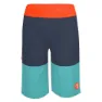 Dark navy / glow orange / dusky turquoise