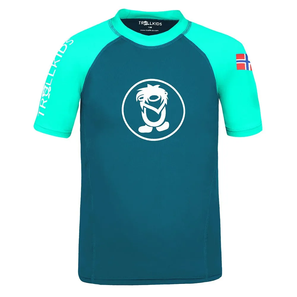 Trollkids Kvalvika Kurzarm-t-shirt, Dark mint / petrol Trollkids Kvalvika Kurzarm-t-shirt, Dark mint / petrol