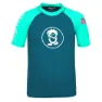 Trollkids Kvalvika Kurzarm-t-shirt, Dark mint / petrol