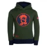 Forest green / navy / flame orange
