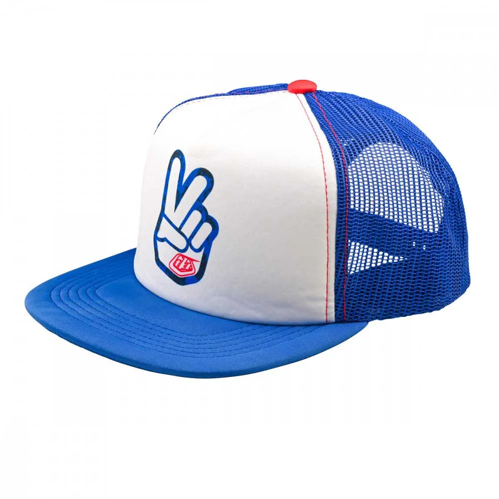 Troy Lee Designs Peace Out Trucker Kappe, White blue Troy Lee Designs Peace Out Trucker Kappe, White blue