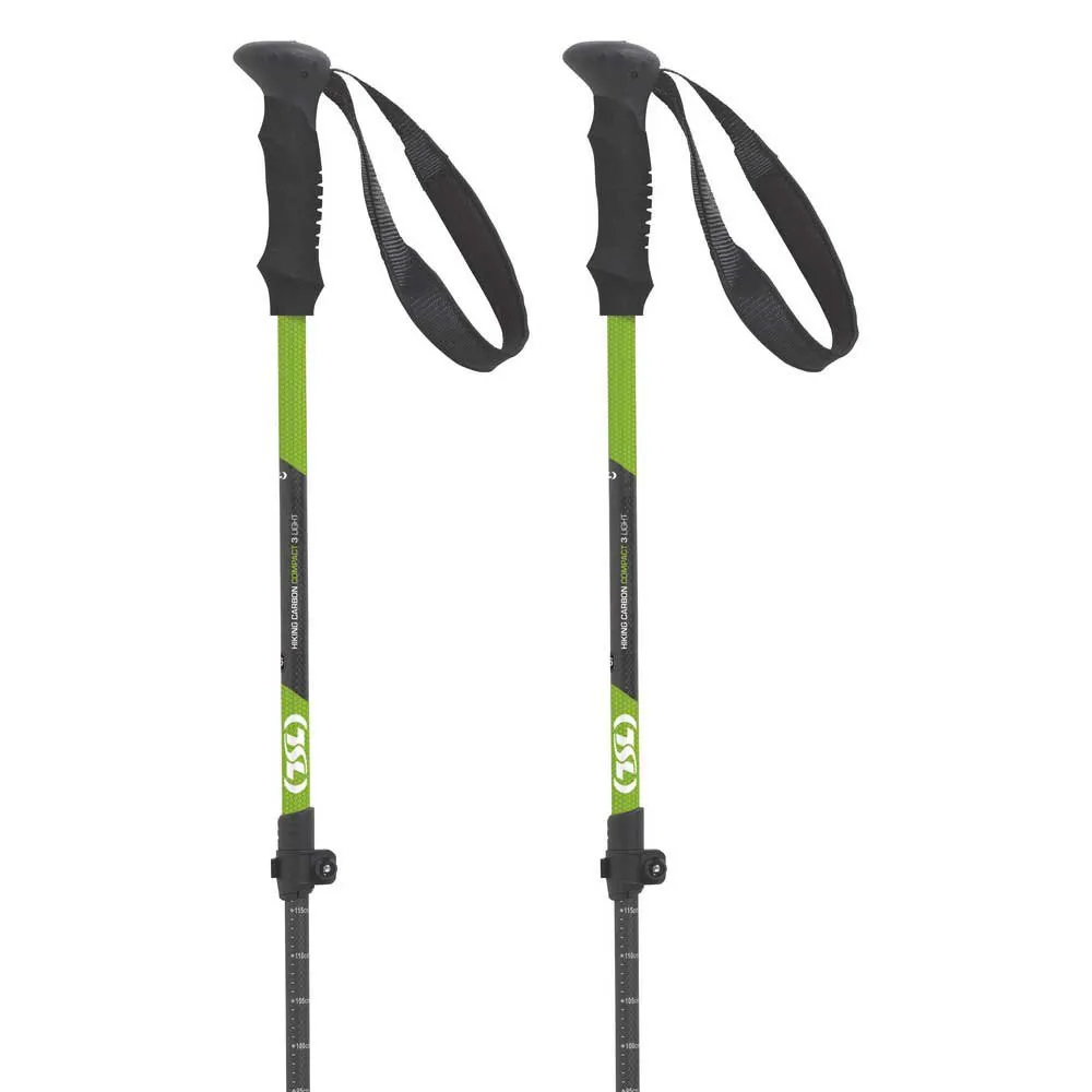 Tsl Outdoor Hiking Carbon Comp 3 Light Stöcke, Black / green, 60-125cm Tsl Outdoor Hiking Carbon Comp 3 Light Stöcke, Black / green, 60-125cm
