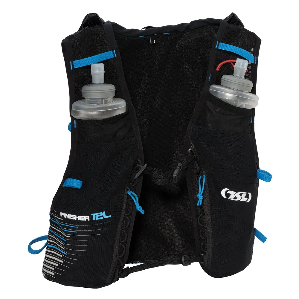 Tsl Outdoor Hydration 2 Soft Flasks Finisher 12l Trinkweste, Black / blue, XS Tsl Outdoor Hydration 2 Soft Flasks Finisher 12l Trinkweste, Black / blue, XS