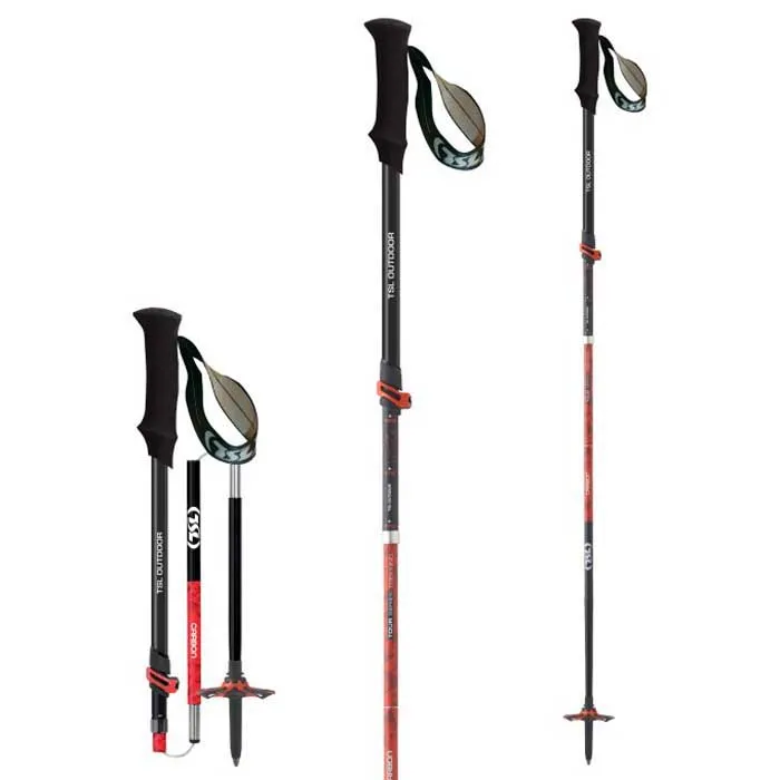 Tsl Outdoor Tour Carbon 5 Light Twist Stöcke, Black / red, 110-130cm Tsl Outdoor Tour Carbon 5 Light Twist Stöcke, Black / red, 110-130cm
