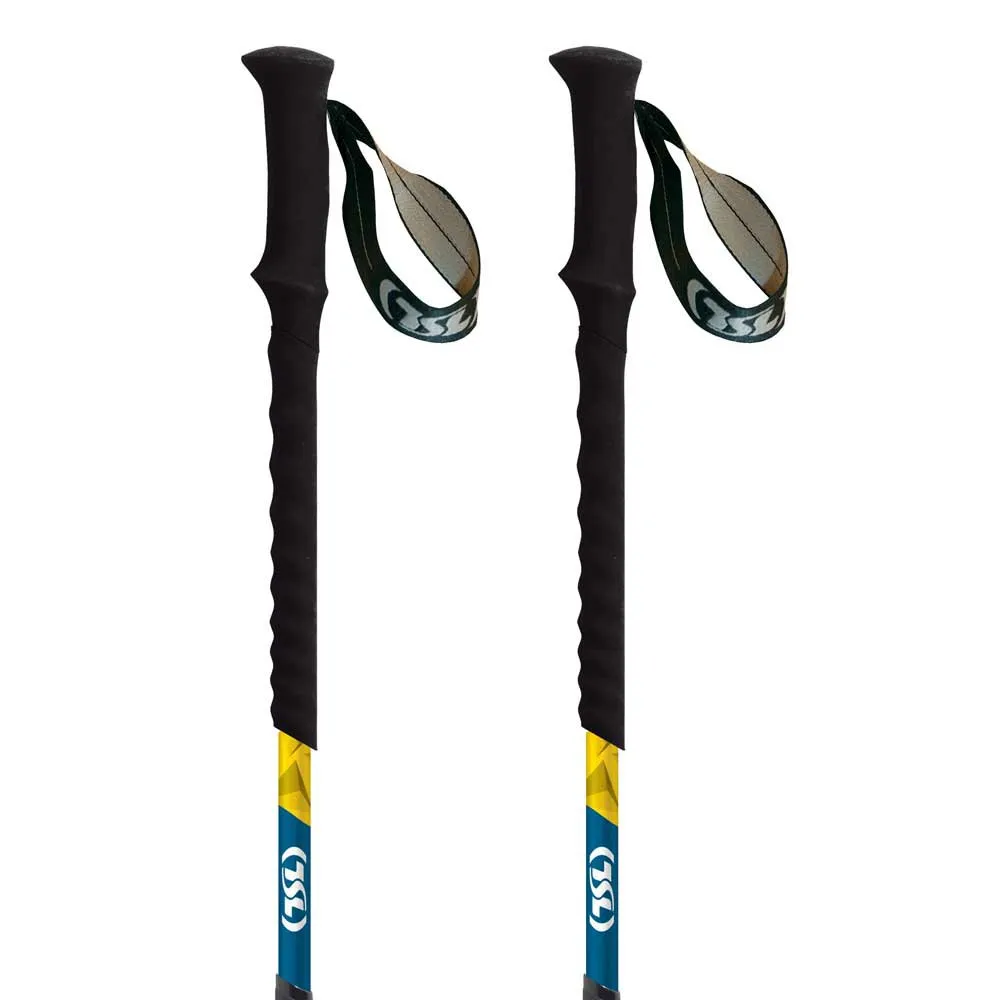 Tsl Outdoor Tour Carbon Compact 3 Cross Twist Stöcke, Blue / yellow, 62-125cm Tsl Outdoor Tour Carbon Compact 3 Cross Twist Stöcke, Blue / yellow, 62-125cm