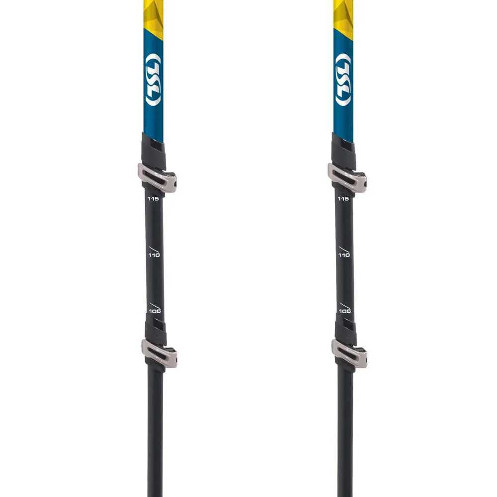 Tsl Outdoor Tour Carbon Compact 3 Cross Twist Stöcke, Blue / yellow, 62-125cm Tsl Outdoor Tour Carbon Compact 3 Cross Twist Stöcke, Blue / yellow, 62-125cm