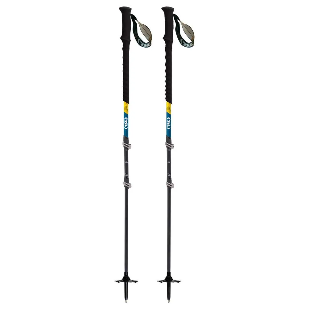 Tsl Outdoor Tour Carbon Compact 3 Cross Twist Stöcke, Blue / yellow, 62-125cm Tsl Outdoor Tour Carbon Compact 3 Cross Twist Stöcke, Blue / yellow, 62-125cm