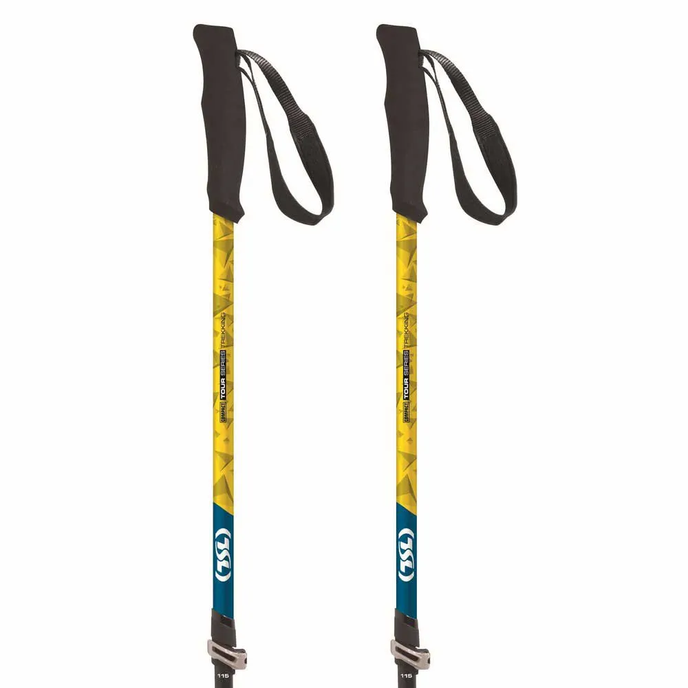 Tsl Outdoor Tour Carbon Compact 3 Light Twist Stöcke, Black / yellow / blue, 62-125cm Tsl Outdoor Tour Carbon Compact 3 Light Twist Stöcke, Black / yellow / blue, 62-125cm
